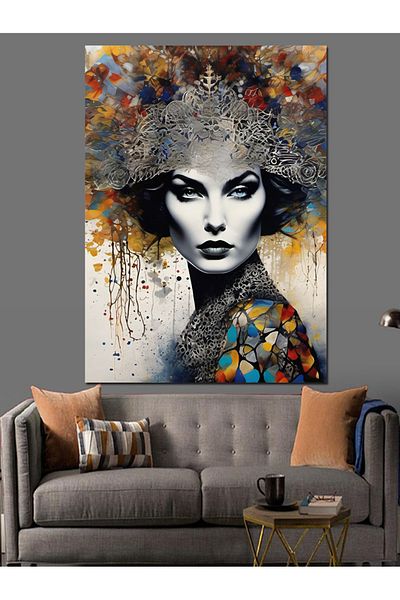 Tablomega Pânză decorativă pentru femei abstracte - pictură din lemn MDF