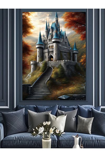 Tablomega Castel în junglă Pânză Decorativă - Lemn MDF Pictură