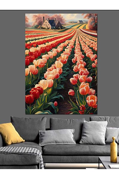 Tablomega Pânză decorativă lalele - Lemn MDF