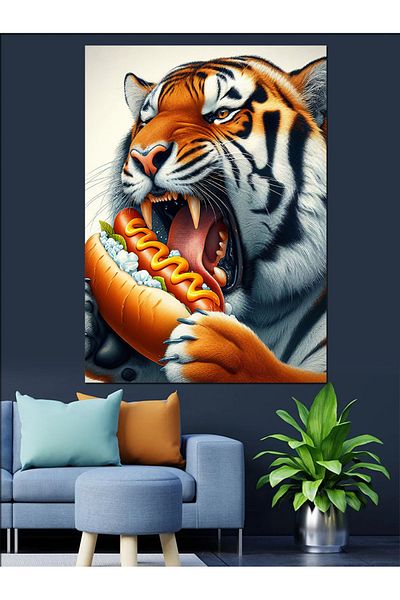 Tablomega Hotdog  Yiyen Tiger Canvas Decorativ - Lemn MDF