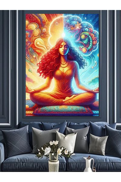 Tablomega Pânză decorativă Yoga Girl - Lemn MDF