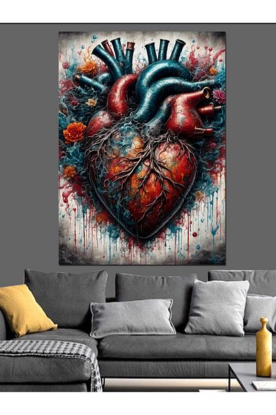 Tablomega Pânză decorativă inimă umană abstractă - pictură din lemn MDF