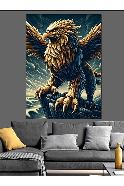 Tablomega Διακοσμητικός καμβάς Winged Lion Body Eagle - Ξύλινος πίνακας MDF