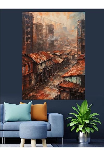 Tablomega Pânză decorativă pentru clădiri vechi - Lemn MDF