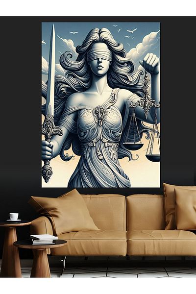 Tablomega Statuia Dreptate Pânză Decorativă - Lemn MDF