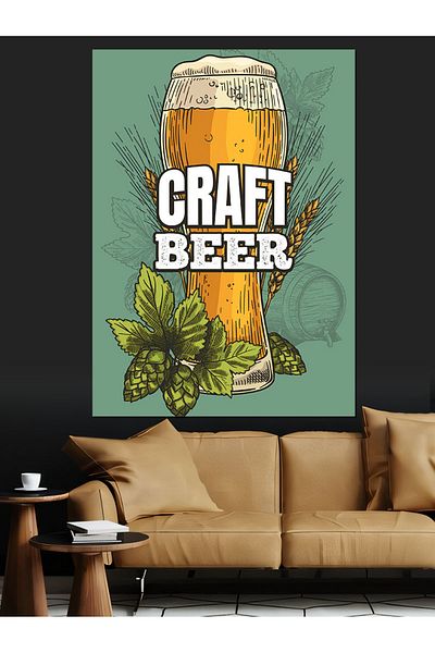 Tablomega Make Beer Decorative Canvas - Mdf Wooden Table