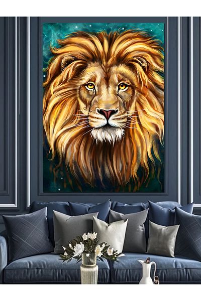 Tablomega Pânză Decorativă Asil Aslan - Lemn MDF