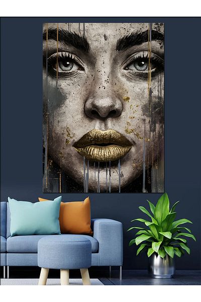 Tablomega Pânză decorativă pentru femei abstracte cu ochi colorați - pictură din lemn MDF