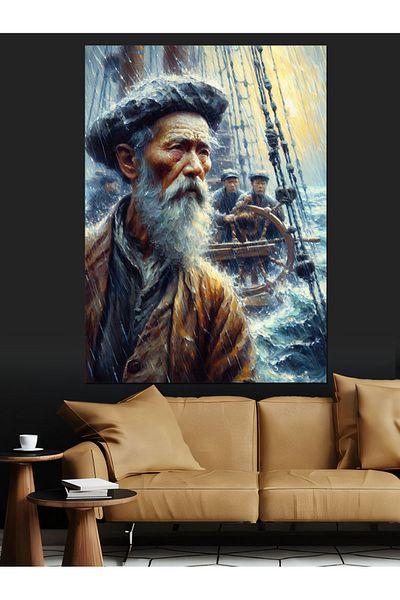 Tablomega Canvă decorativă pentru marinați învingați de furtună - pictură din lemn MDF
