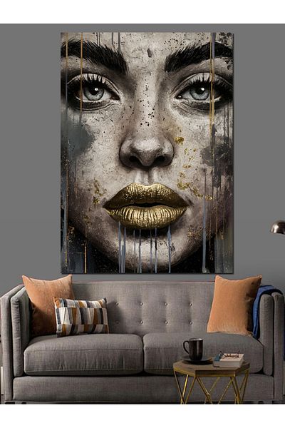 Tablomega Pânză decorativă pentru femei abstracte cu ochi colorați - pictură din lemn MDF