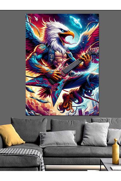 Tablomega Chitară electrică Eagle Playing Canvas Decorativă - MDF Lemn