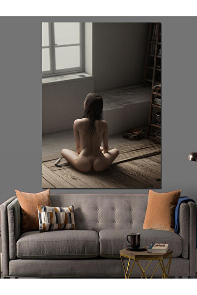 Tablo Mega nü kadın ve boş ev Dekoratif Kanvas - Mdf Ahşap Tablo