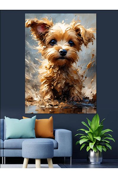 Tablomega Cute Puppy Dog Διακοσμητικός Καμβάς - Ξύλινος Πίνακας MDF