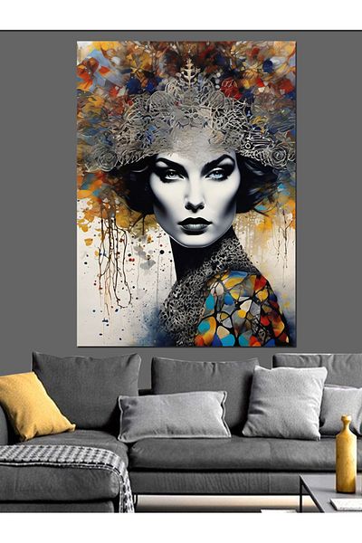 Tablomega Pânză decorativă pentru femei abstracte - pictură din lemn MDF