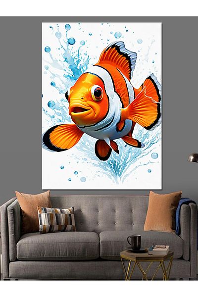 Tablomega Διακοσμητικός καμβάς Clownfish - Ξύλινος πίνακας MDF