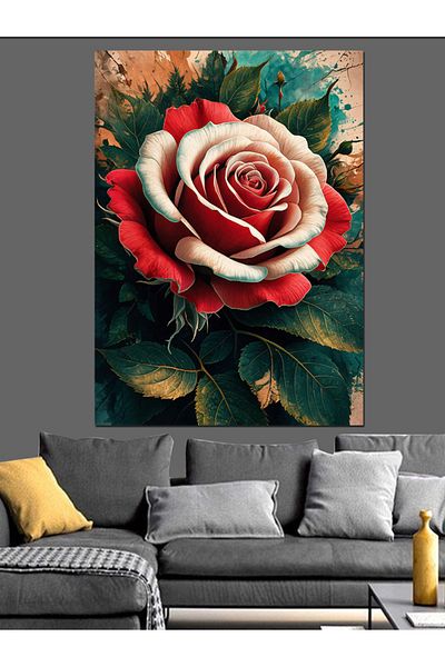 Tablomega Pânză decorativă trandafir roșu - Lemn MDF