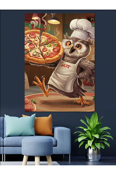 Tablomega Canvas Decorativ Bufniță Pizzărul - Lemn MDF