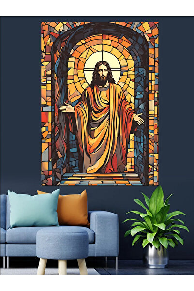 KanvasSepeti Pânză decorativă Hz İsa - Pânză de pictură în ulei din MDF, text...