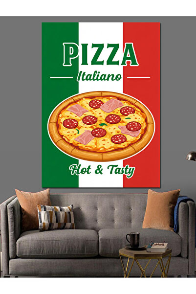 KanvasSepeti Poster cu pizza italiană, pictură în ulei decorativă, texturată,...