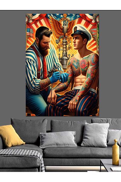 Tablomega Pânză decorativă Tattooing Sailor - MDF Lemn