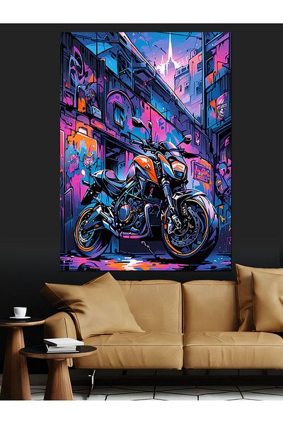 Tablomega Pânză Decorativă Motocicletă Superbike - Lemn MDF