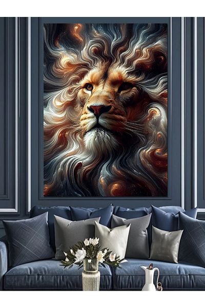 Tablomega Pânză decorativă abstractă Leu - Lemn MDF