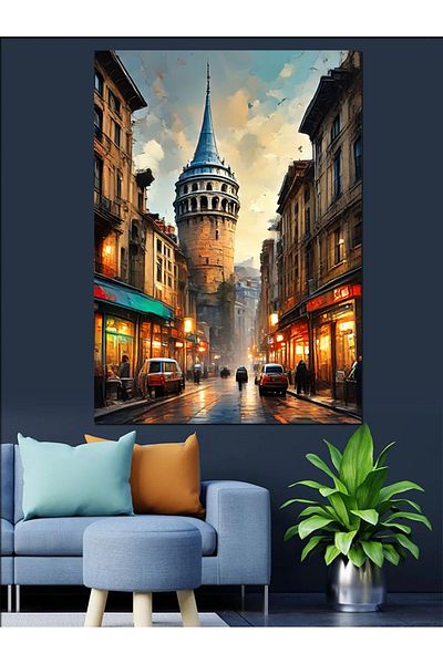 Tablomega Διακοσμητικός καμβάς Galata Tower - Ξύλινος πίνακας MDF