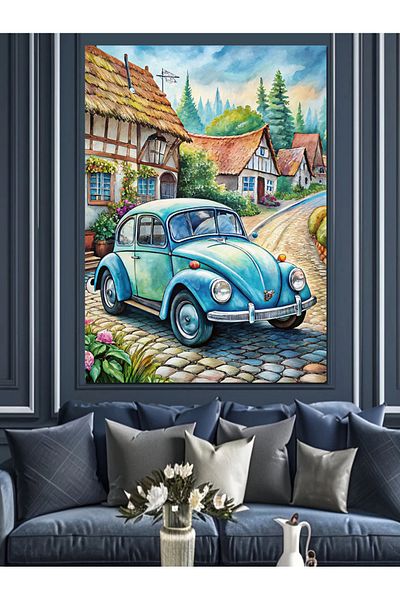 Tablomega Pânză decorativă Blue Vosvos - Lemn MDF