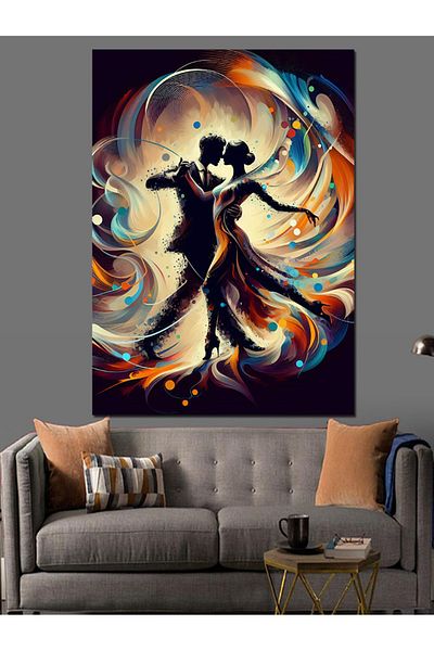 Tablomega Pereche Dansatoare Pânză Decorativă Abstractă - Lemn MDF