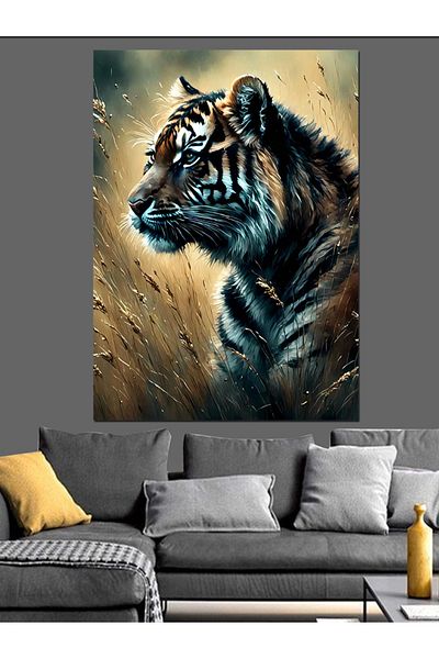 Tablomega Pânză decorativă Angry Tiger - Lemn MDF