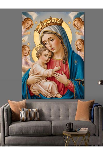 Tablomega Pânză Decorativă Fecioara Maria - Lemn MDF