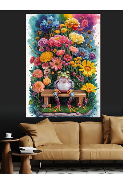 Tablomega Pânză decorativă Flori și prințul broască - Lemn MDF