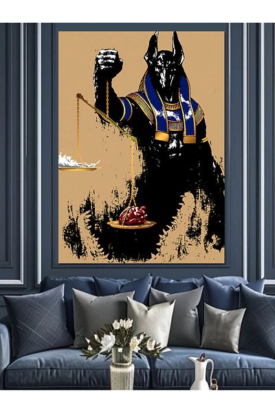 Tablomega Διακοσμητικός καμβάς Anubis And Justice - Ξύλινος πίνακας MDF