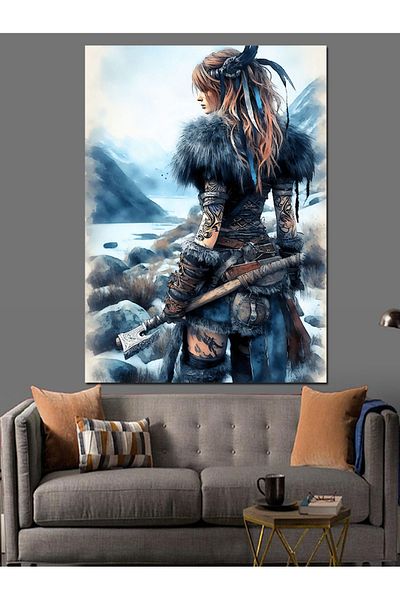 Tablomega Pânză decorativă pentru femei Viking - Lemn MDF