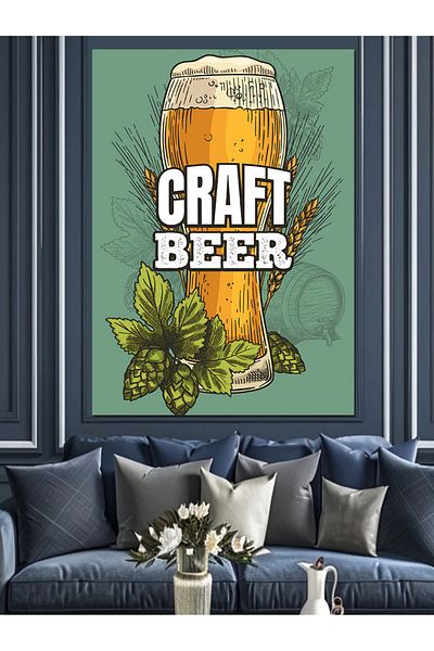 Tablomega Make Beer Decorative Canvas - Mdf Wooden Table