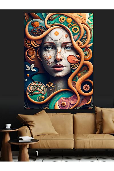 Tablomega Pânză decorativă pentru femei abstracte - pictură din lemn MDF