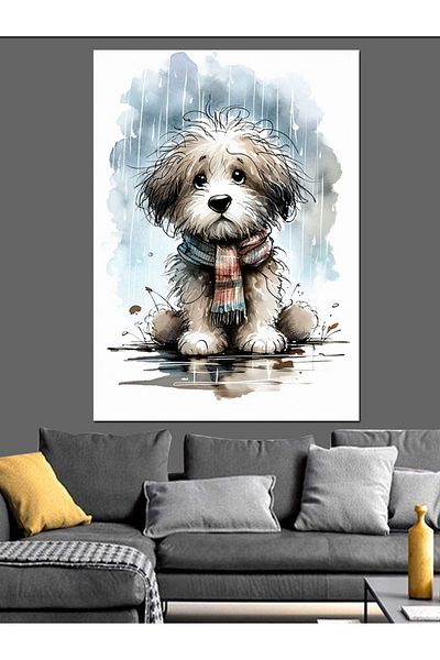 Tablomega Pânză decorativă Dog Sad - Lemn MDF