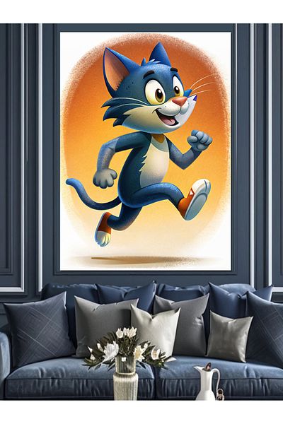 Tablomega Pânză decorativă Running Sportsman Cat - Lemn MDF