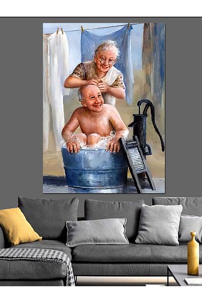 Tablomega Pânză decorativă Happy Old Couple - Lemn MDF