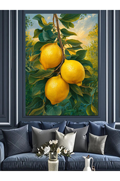 Tablo Mega Limon Ağacı Dekoratif Kanvas - Mdf Ahşap Tablo