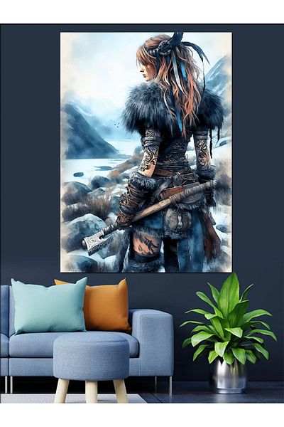 Tablomega Pânză decorativă pentru femei Viking - Lemn MDF