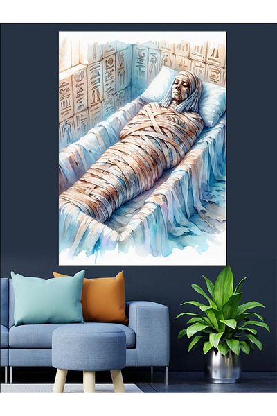 Tablomega Pânză decorativă mumie egipteană veche - pictură din lemn MDF