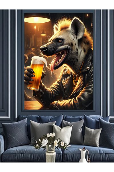 Tablomega Racoon Băutură Pânză Decorativă - Lemn MDF