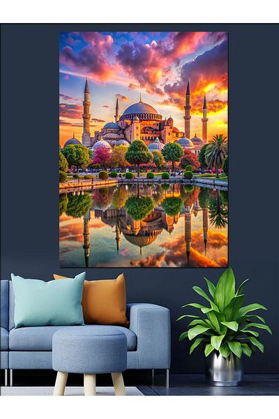 Tablomega Peisajul Moscheei Hagia Sofia Canvas Decorativ - Tablou din Lemn MDF