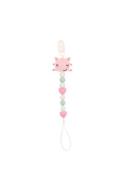 Coccorito Silicone Pacifier Necklace - , Pink Pig