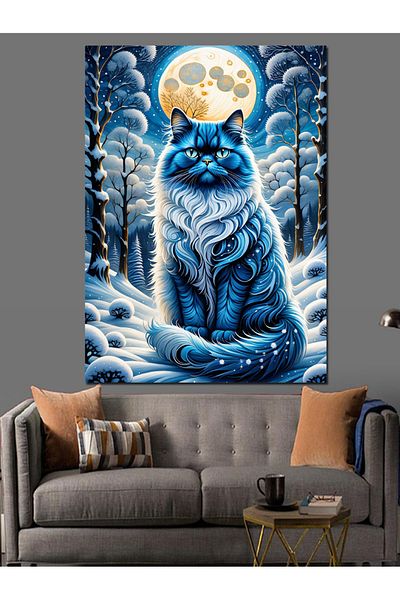 Tablomega Pânză decorativă Snows Cat - Lemn MDF
