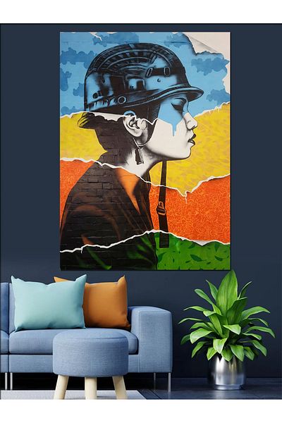 Tablomega Fata cu Cascata Pictura Decorativa Canvas - Lemn MDF