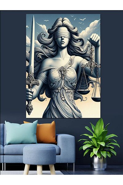 Tablomega Statuia Dreptate Pânză Decorativă - Lemn MDF