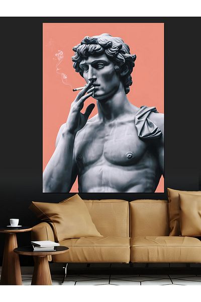 Tablomega Pictură Decorativă Canvas - Lemn MDF Sculptură Fumător