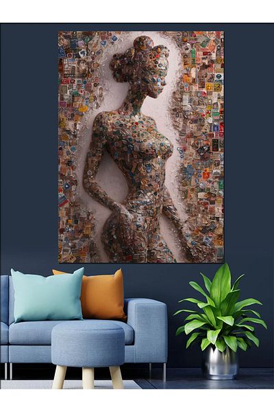 Tablomega Pânză decorativă pentru femei abstracte - pictură din lemn MDF